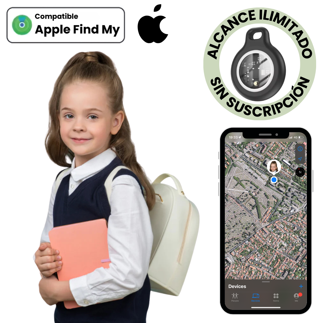 Localizador GPS Infantil en Tiempo Real – Sin Suscripción (Compatible solo con iOS: iPhone, iPad, Mac)