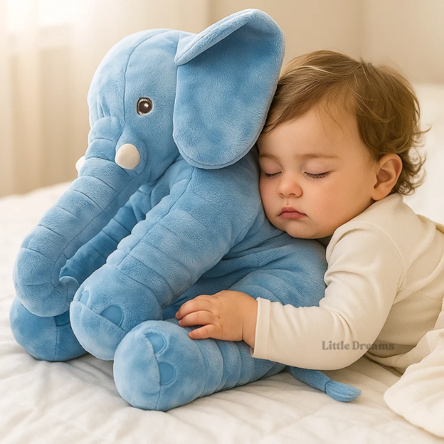 Almohada Elefante Suave | Ligera, Esponjosa e Ideal para la Siesta y el Juego de Bebés y Niños