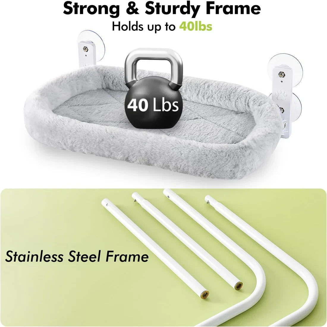 Estante de ventana para gatos sin cables