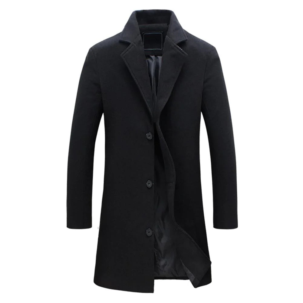 Abrigo Largo de Lana para Hombre – Clásico, Elegante y Perfecto para Invierno