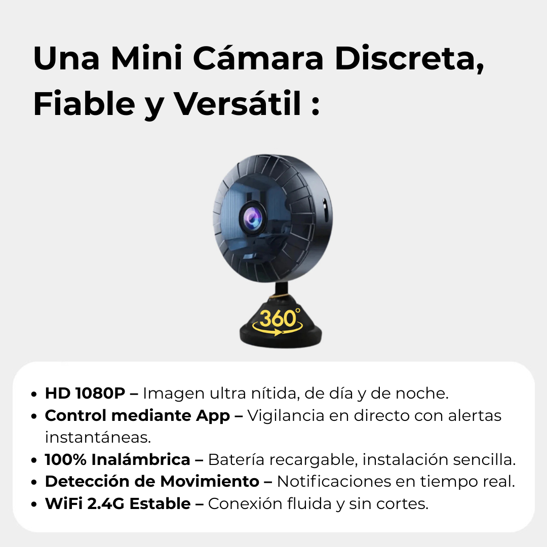 Mini Cámara WiFi Resistente al Agua para Interior y Exterior – VisionPro