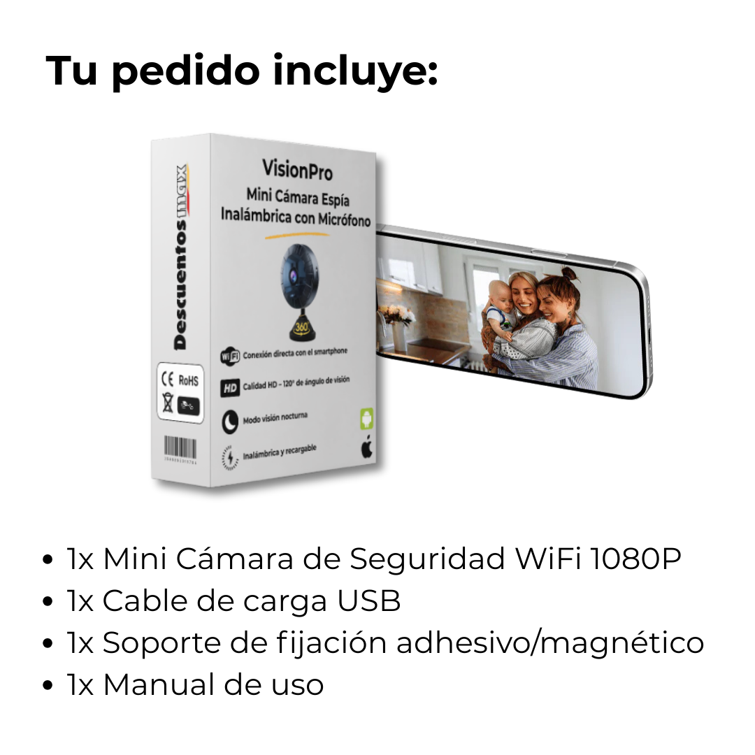 Mini Cámara WiFi Resistente al Agua para Interior y Exterior – VisionPro