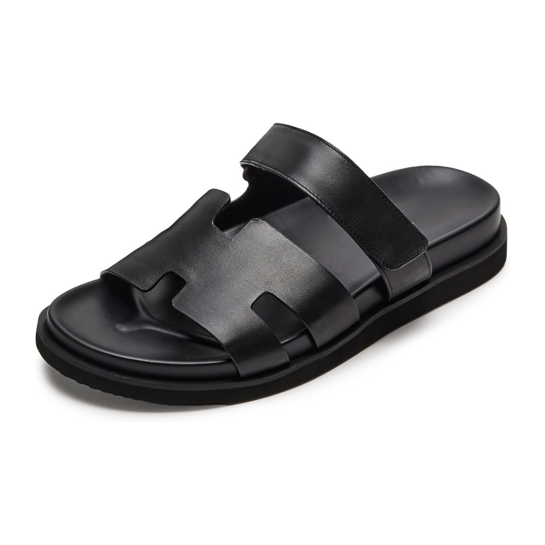 Sandalias Hombre Steve Madden Maiven | Estilo Sofisticado, Cuero Premium y Suela Antideslizante – Color Black Leather