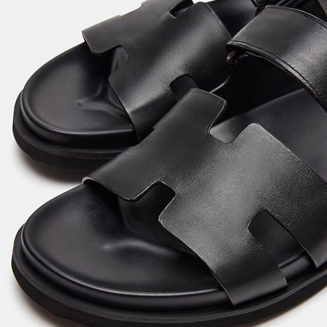 Sandalias Hombre Steve Madden Maiven | Estilo Sofisticado, Cuero Premium y Suela Antideslizante – Color Black Leather
