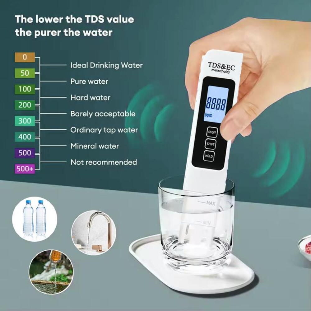 Medidor digital de TDS y EC para agua
