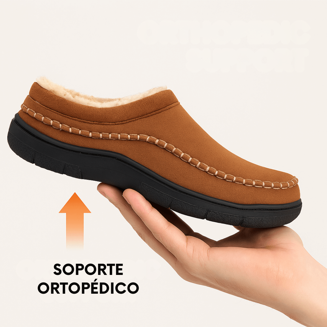 Pantuflas ortopédicas para hombre – Diseño con soporte plantar suave