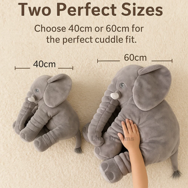Almohada Elefante Suave | Ligera, Esponjosa e Ideal para la Siesta y el Juego de Bebés y Niños
