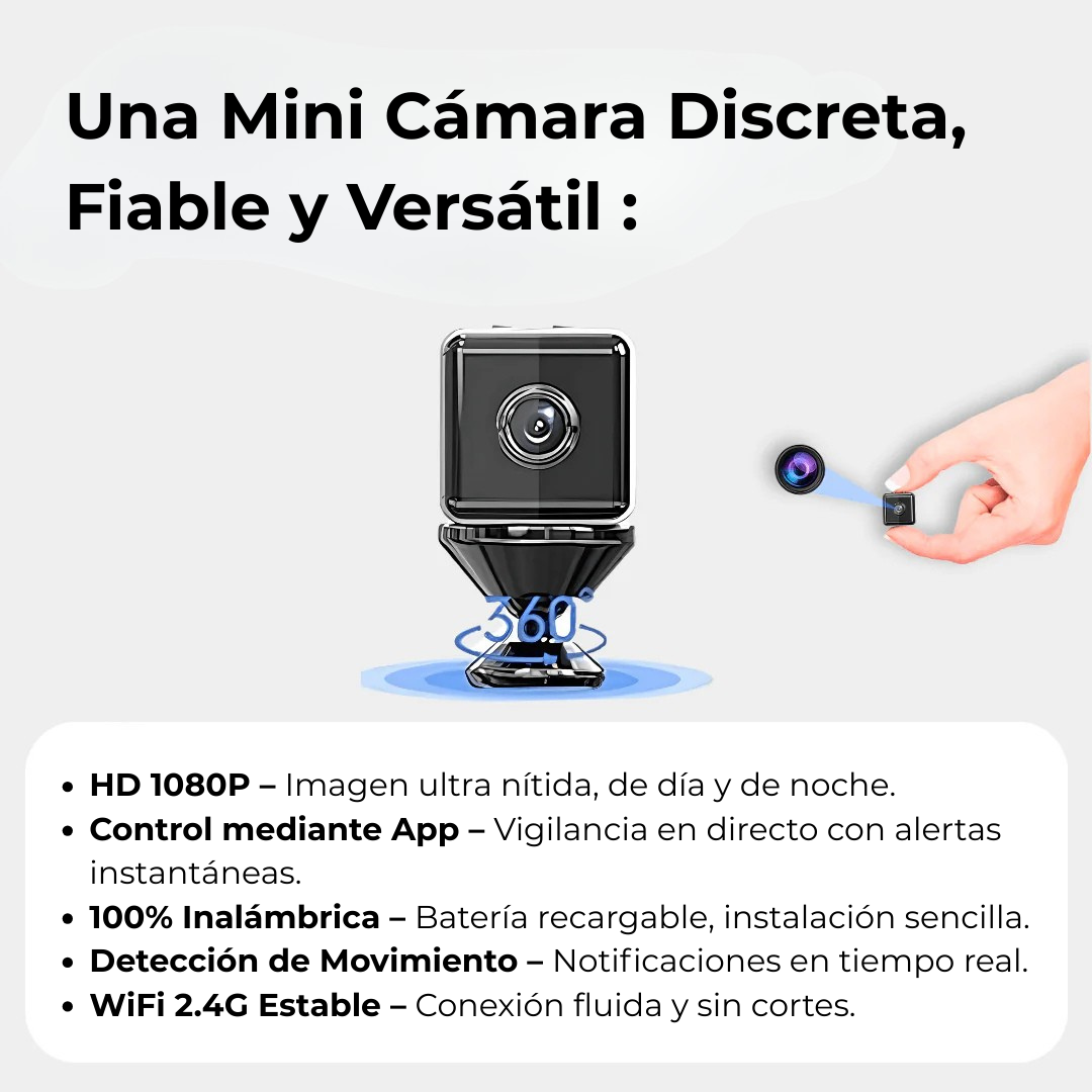 Mini Cámara Espía Inalámbrica con Grabación – SpyPro