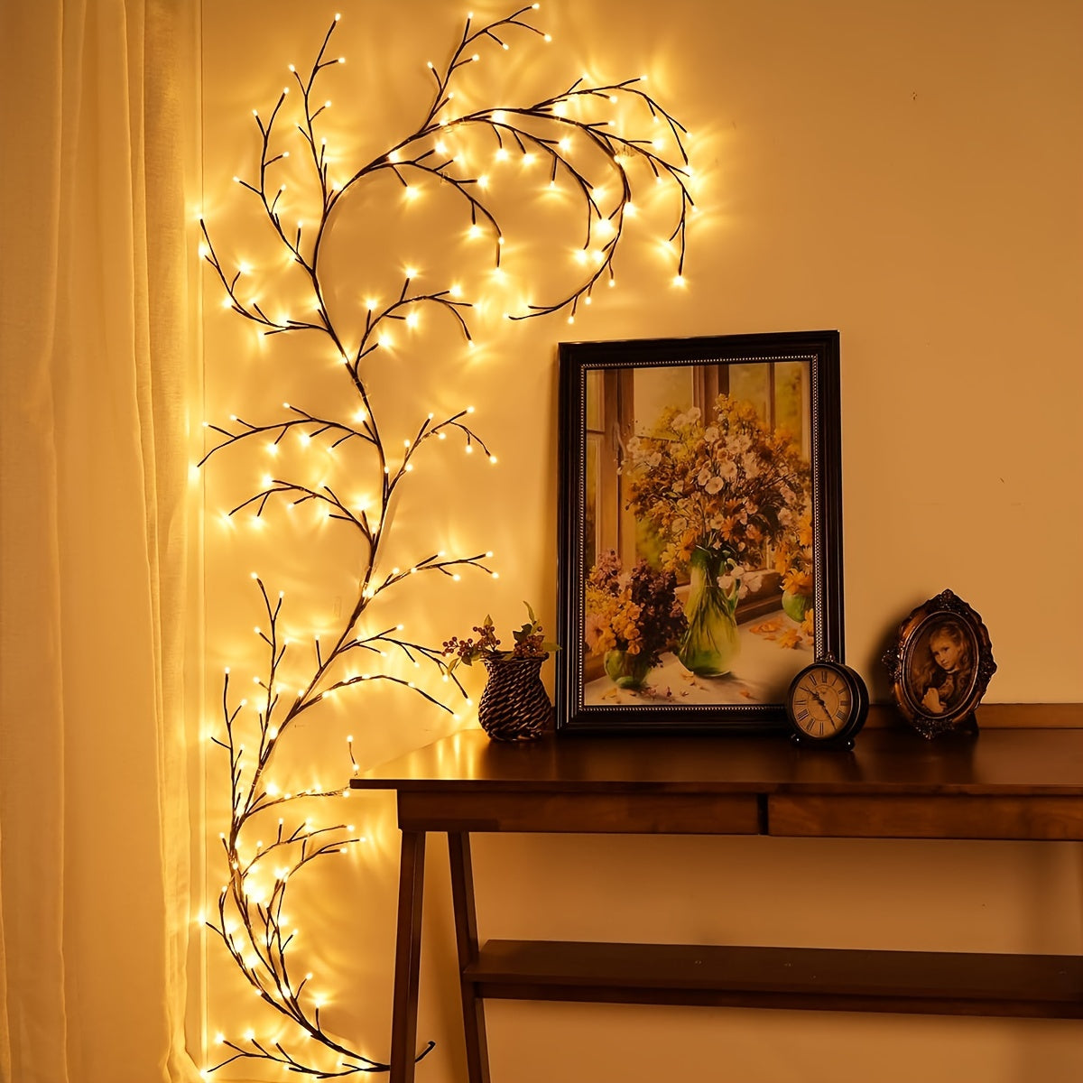 Lámpara de Pared LED Ramas de Sauce – Iluminación Decorativa con Alimentación USB