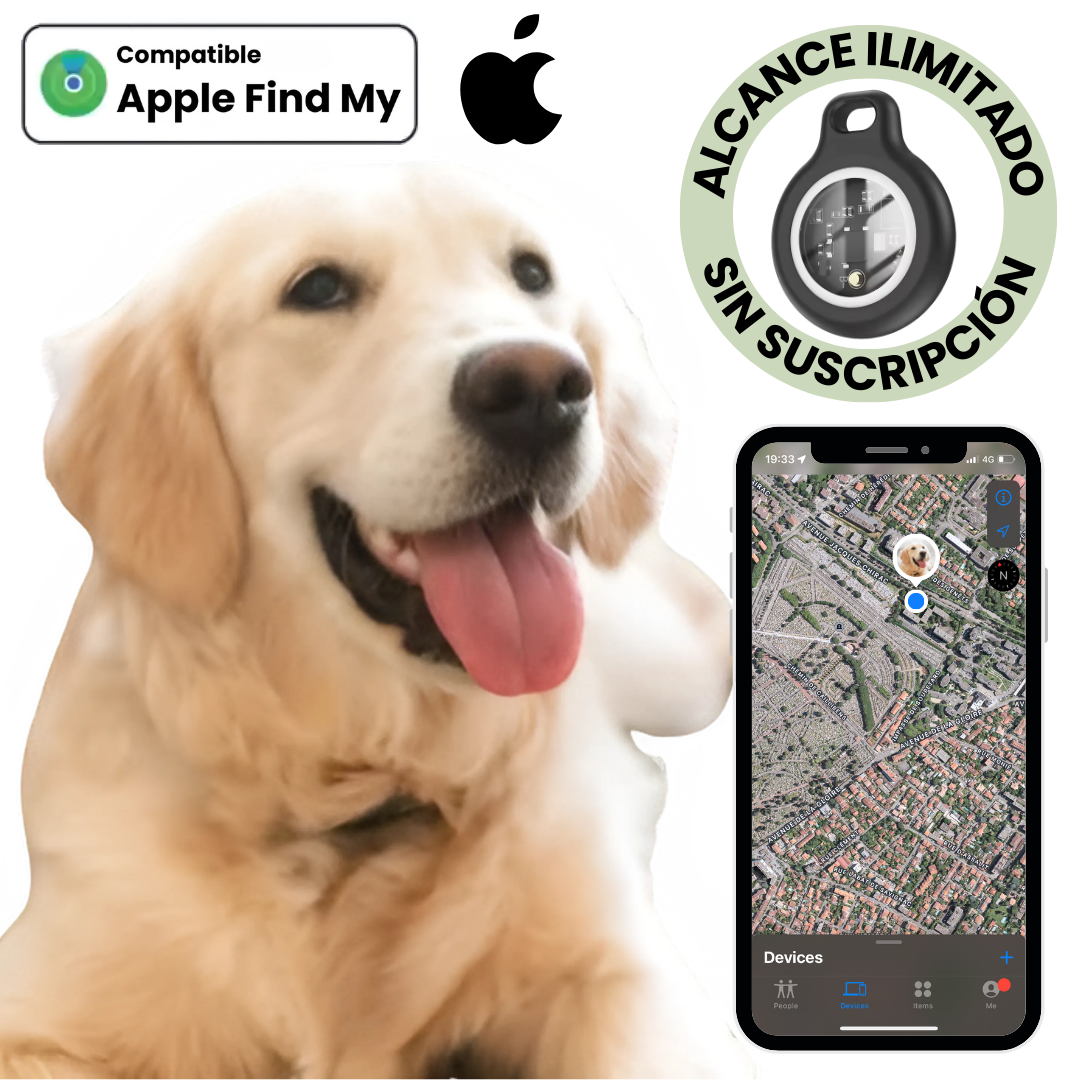 Collar GPS para Perros con Seguimiento en Tiempo Real – Sin Suscripción (Compatible solo con iOS: iPhone, iPad, Mac)