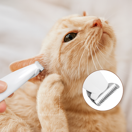 Recortadora impermeable para perros y gatos con luz LED y cuchilla ancha de acero inoxidable