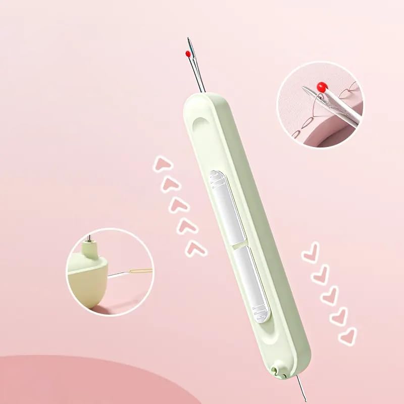 Enhebrador de agujas 2 en 1 con descosedor – Compacto y práctico