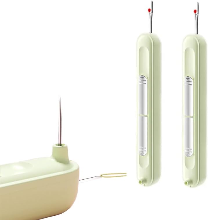 Enhebrador de agujas 2 en 1 con descosedor – Compacto y práctico