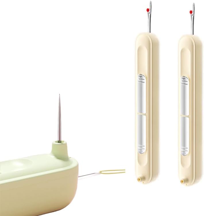 Enhebrador de agujas 2 en 1 con descosedor – Compacto y práctico