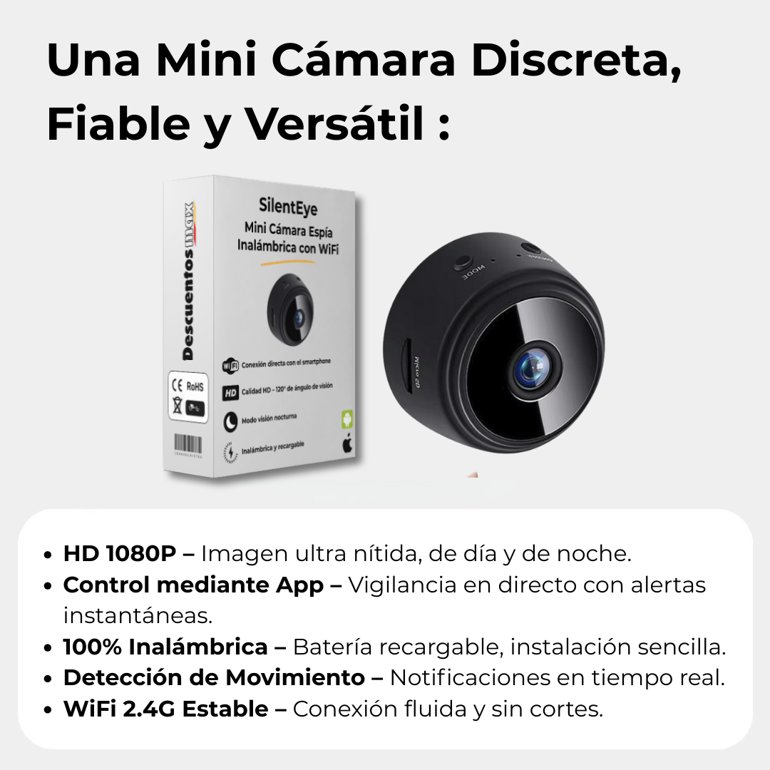 Mini Cámara de Vigilancia a Distancia con Smartphone – SilentEye – DescuentosMax