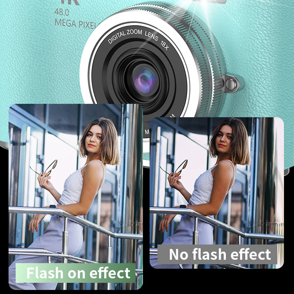 Cámara digital 4K con pantalla abatible, 48 MP, zoom óptico de 8x, compacta para fotos y vídeos