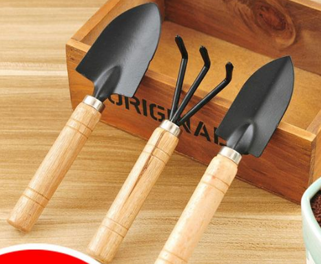Juego de herramientas de jardinería 3 piezas | Kit con pala, rastrillo y azada