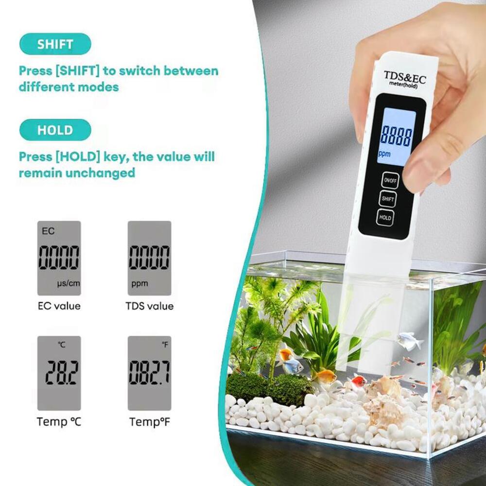 Medidor digital de TDS y EC para agua