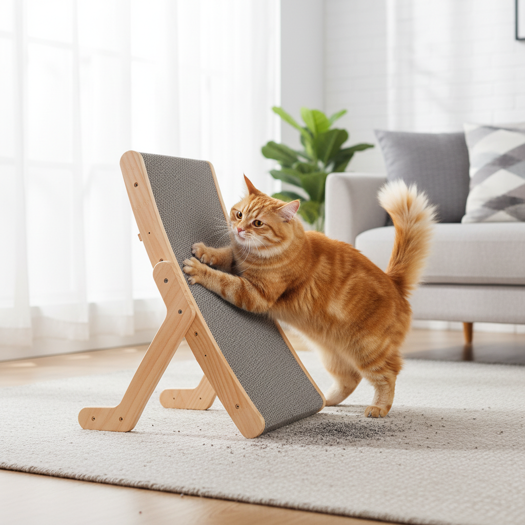 Rascador para gatos, tablero rascador para gatos, madera curvada, cama para gatos