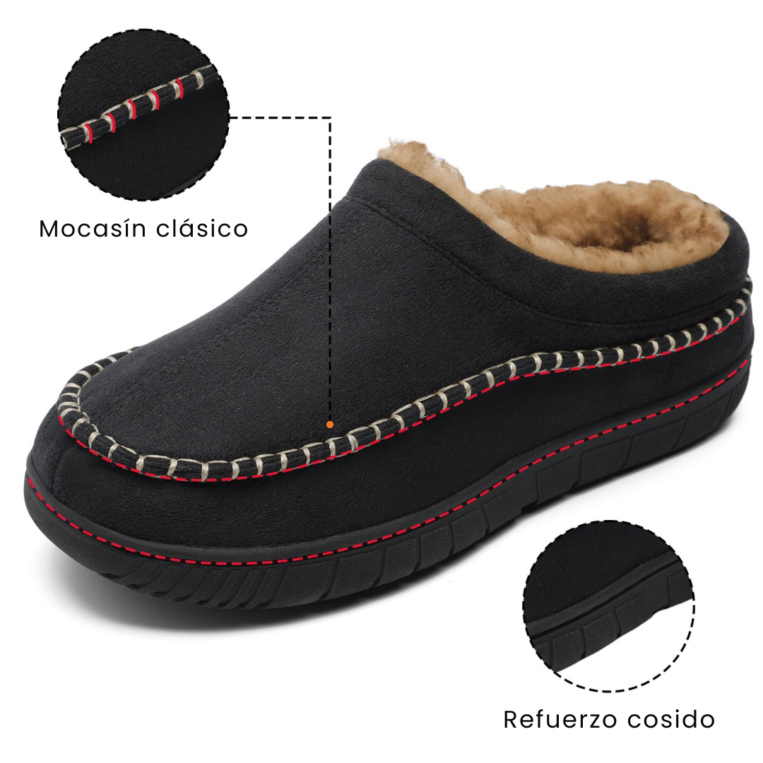 Pantuflas ortopédicas para hombre – Diseño con soporte plantar suave