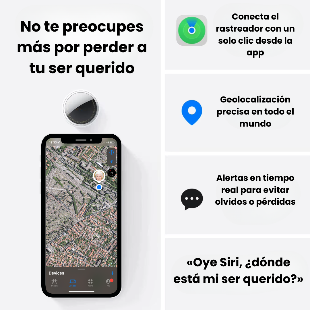 Localizador GPS para Mayores – Seguimiento en Tiempo Real sin Suscripción (Compatible solo con iOS: iPhone, iPad, Mac)