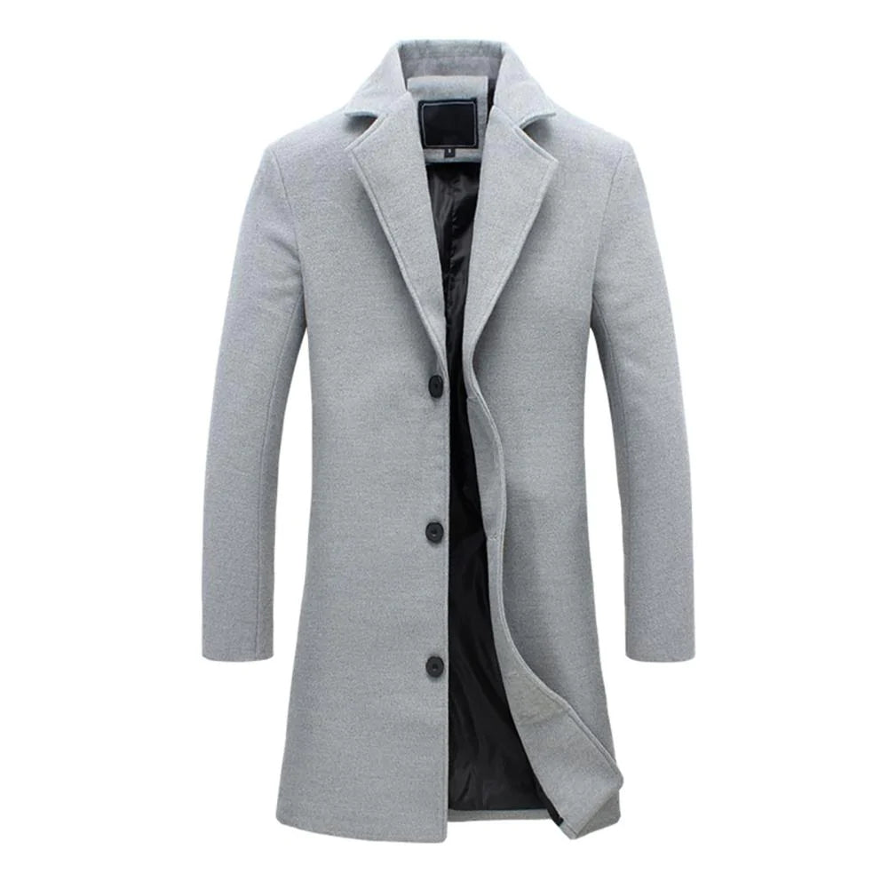 Abrigo Largo de Lana para Hombre – Clásico, Elegante y Perfecto para Invierno