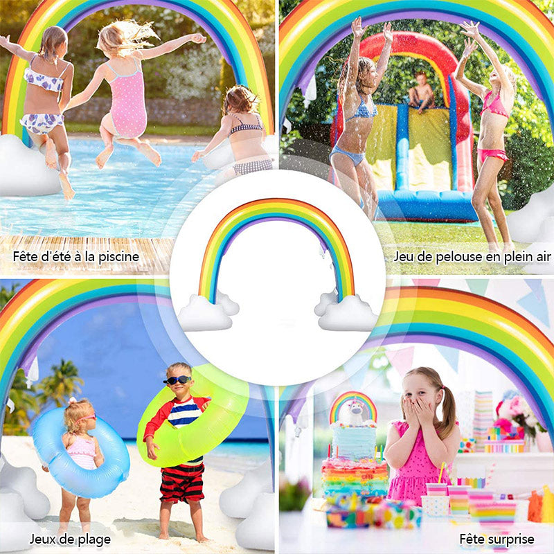 Rociador inflable arcoíris | Juego de agua para jardín