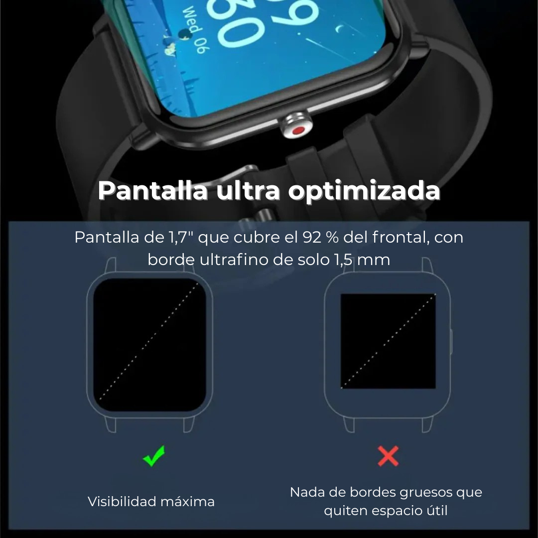 Wellness Pro™ | Monitor de Tensión, Oxígeno y Actividad – Smartwatch Multideporte 2025