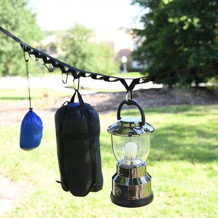 Cuerda colgante para camping | Sistema de sujeción para ropa y accesorios