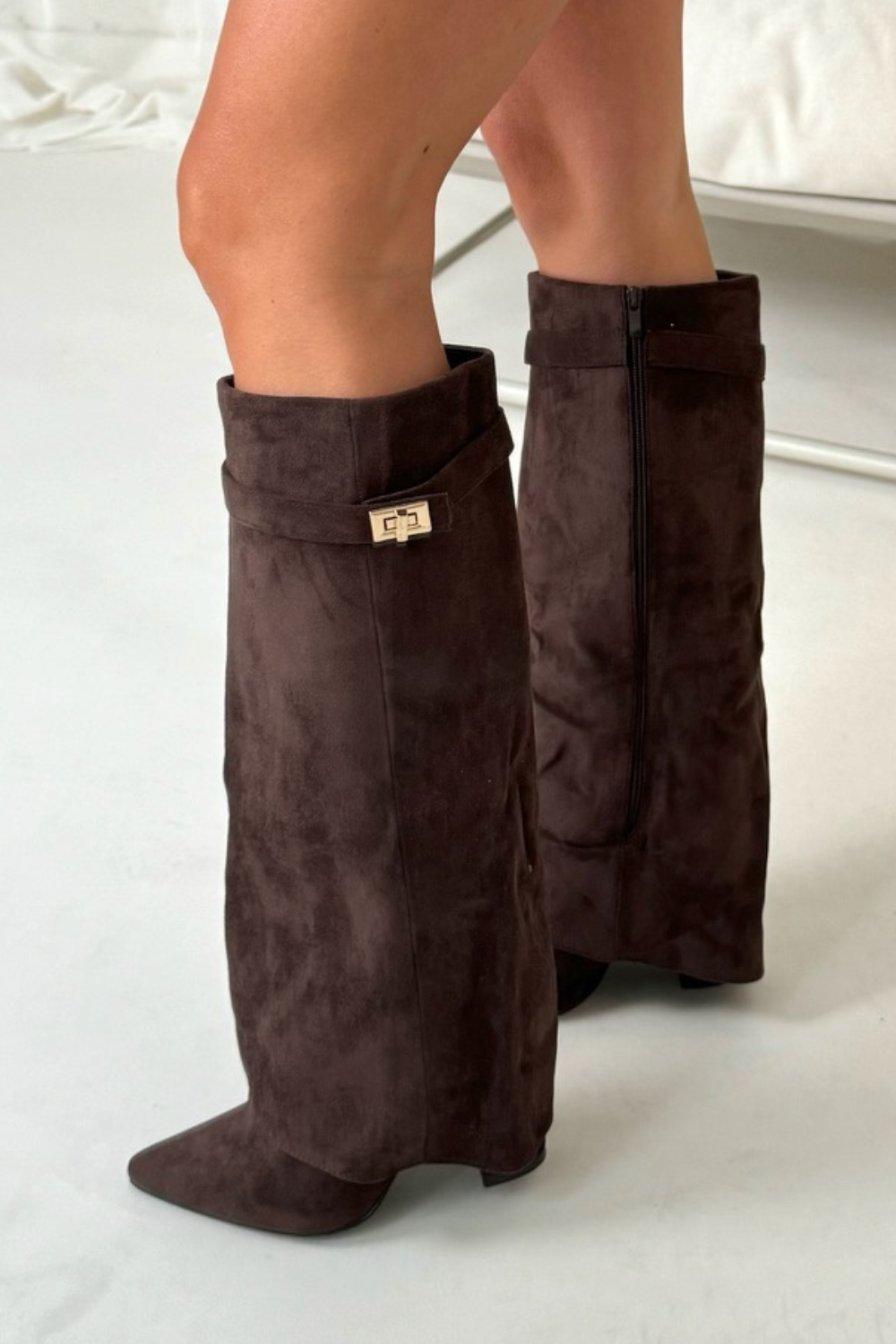 Botas Altas de Mujer en Piel Premium con Tacón Bloque