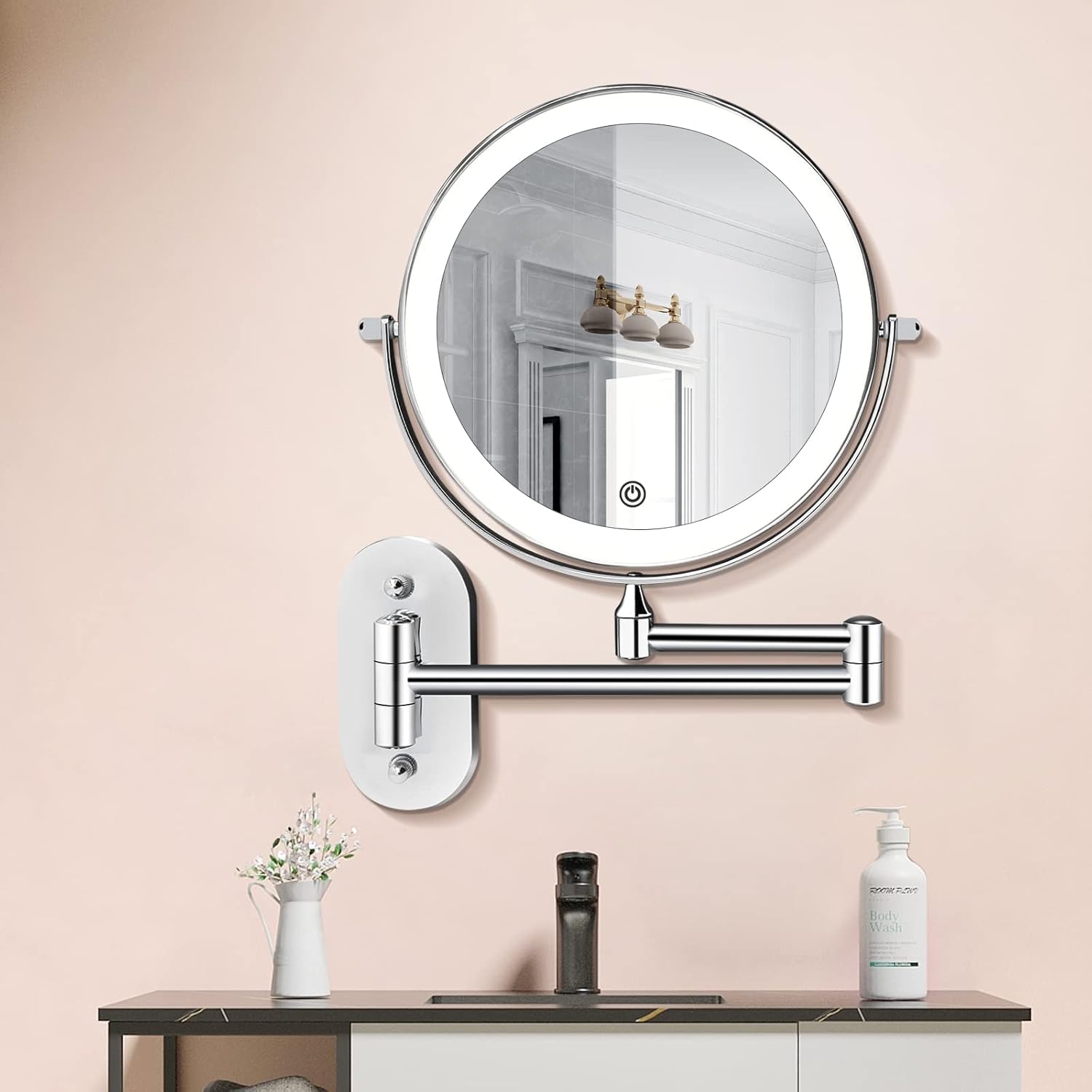 Espejo de Pared con Luz LED y Aumento