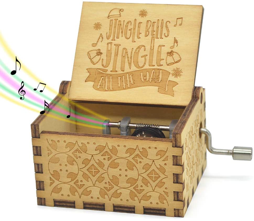 Caja de Música Navideña de Madera – Bailarina Hecha a Mano