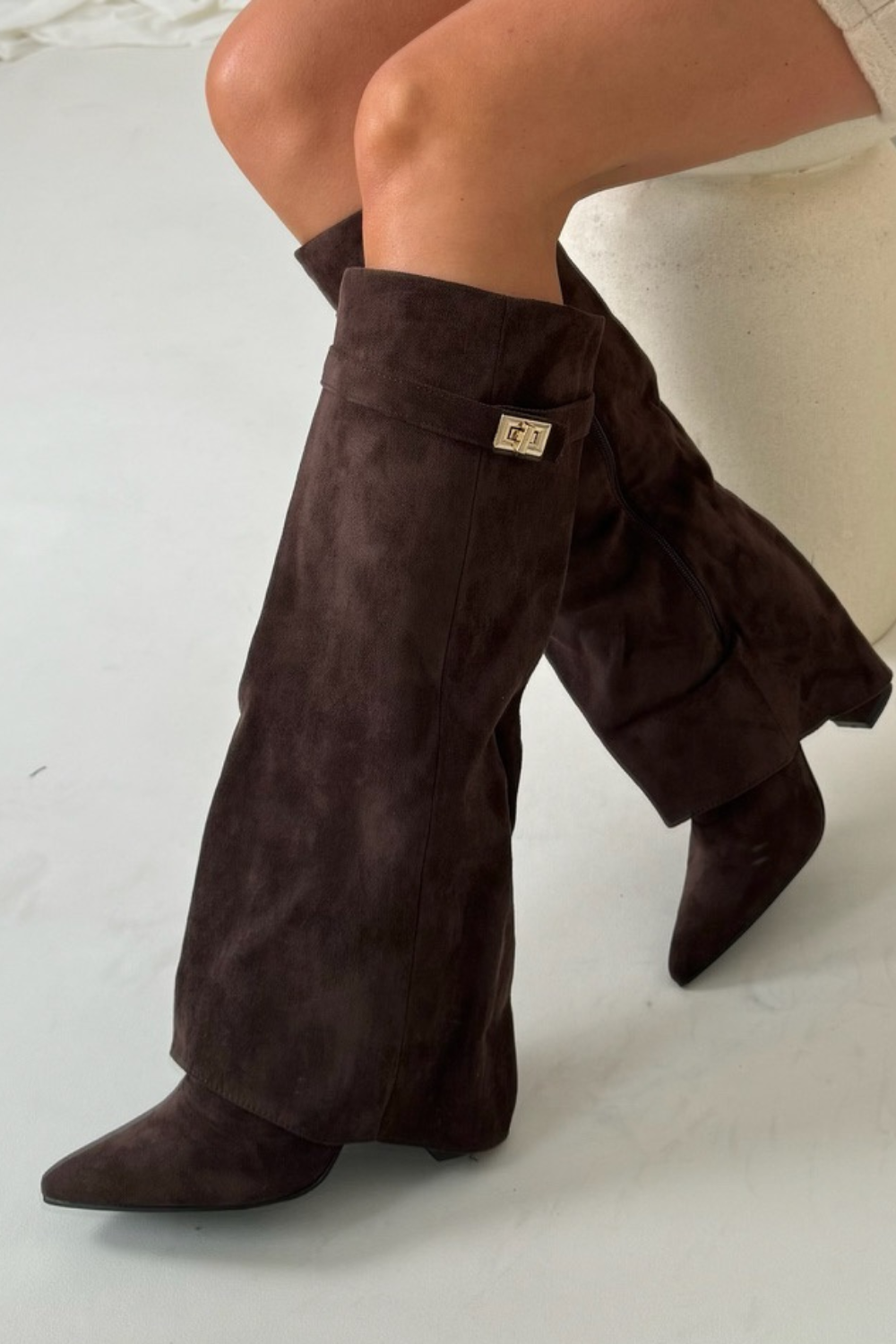 Botas Altas de Mujer en Piel Premium con Tacón Bloque