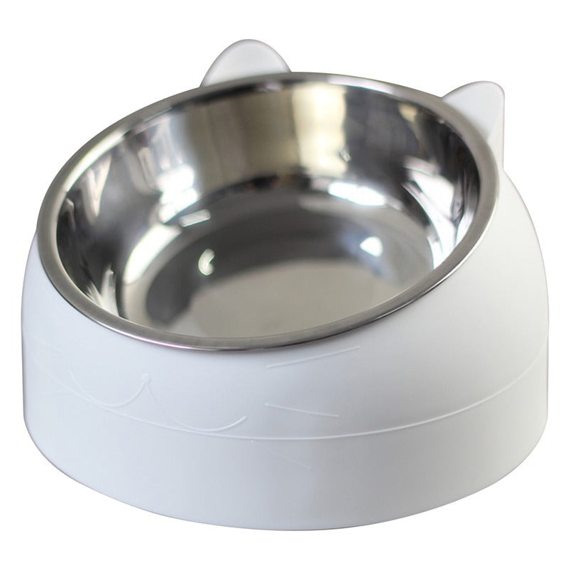Comedero Antivómitos para Gatos con Inclinación de 15° – 200ml y 400ml — Blanco