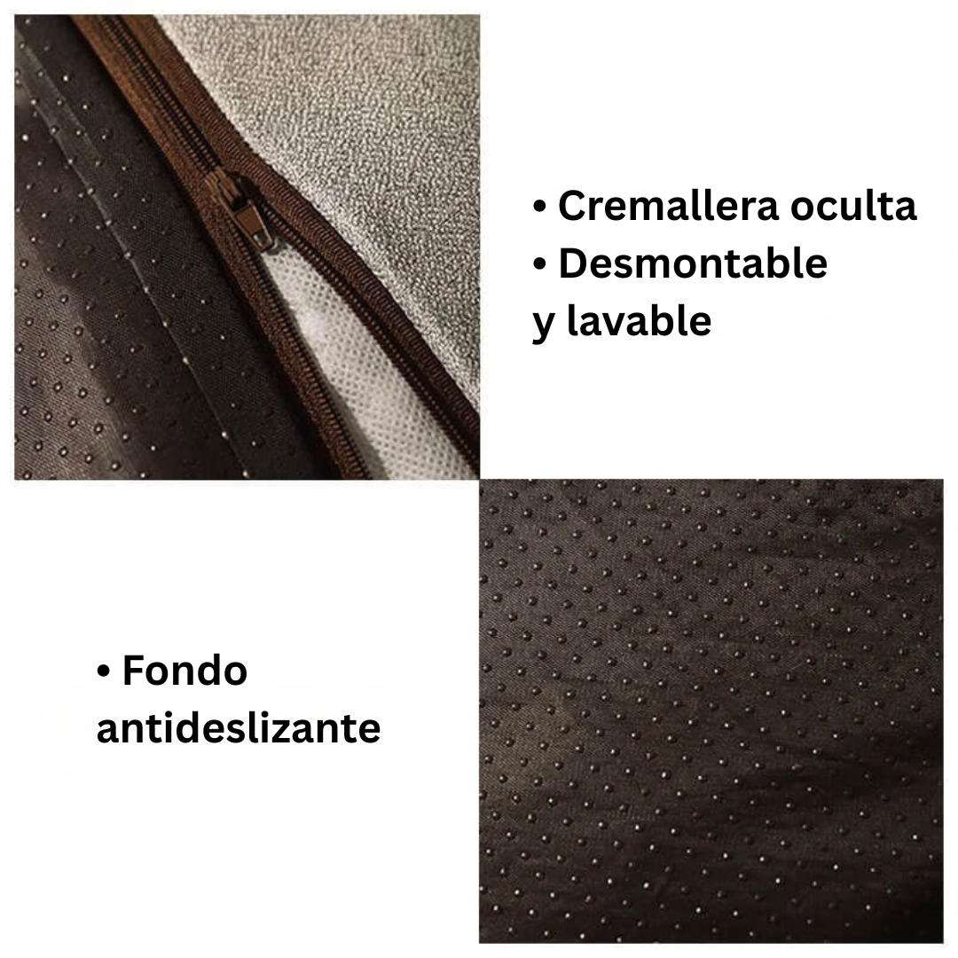 Cama grande con cojín grueso y antirrayas para perro