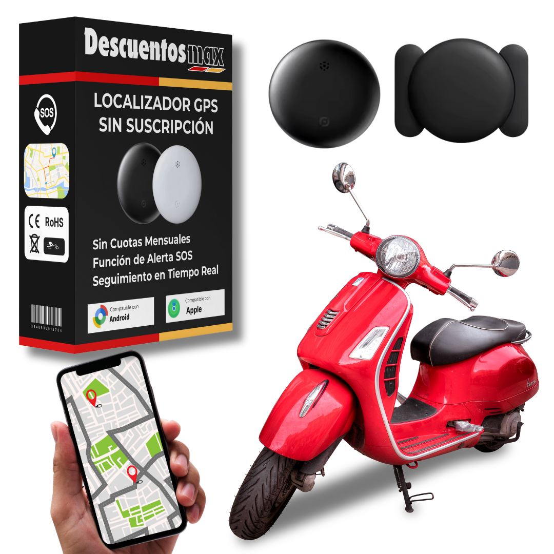 Localizador GPS para Moto sin Suscripción – Compatible con Android & iOS Find My – Seguridad Antirrobo