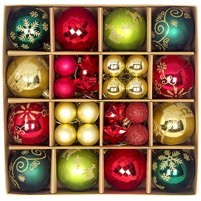 Bolas de Navidad de Plástico Irrompibles – Conjunto de Adornos Elegantes para Árbol