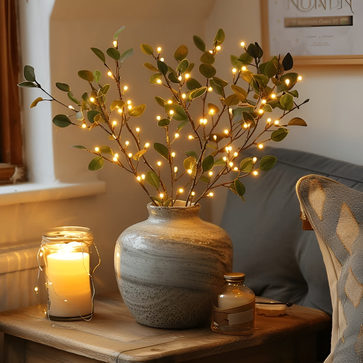 Lámpara LED decorativa EverLeaf Twig - Elegante diseño natural para la decoración del hogar y la oficina