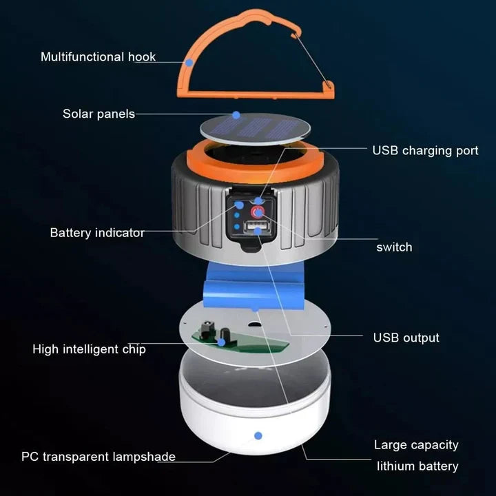 Linterna de camping portátil | Luz LED para exteriores y emergencia