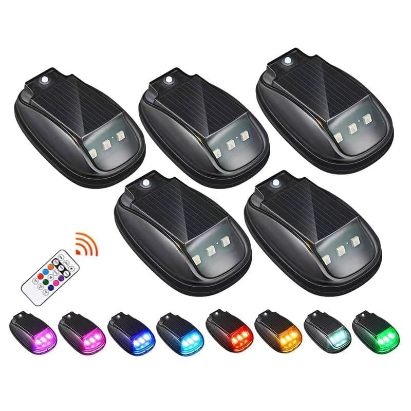 Luz estroboscópica RGB para techo de automóvil con energía solar