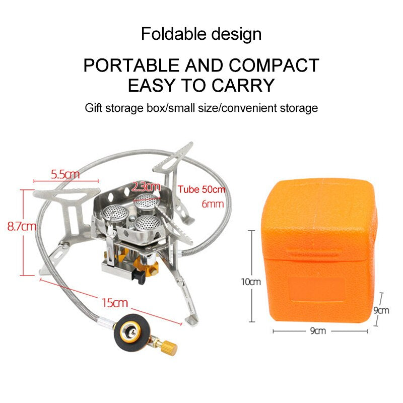 Estufa de gas portátil para camping | Cocina compacta para exterior