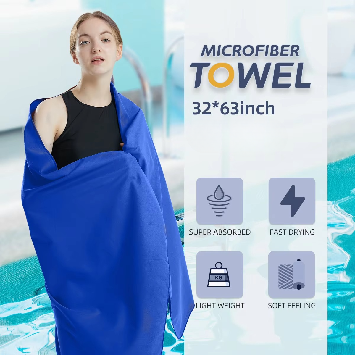 Toalla de microfibra de secado rápido | Ligera para viajes y deporte