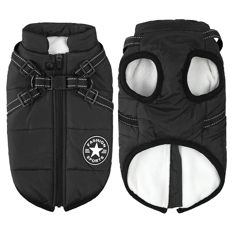 Chaqueta de Invierno para Perros – Abrigo 3 en 1 Impermeable, Cortaviento y con Arnés Integrado