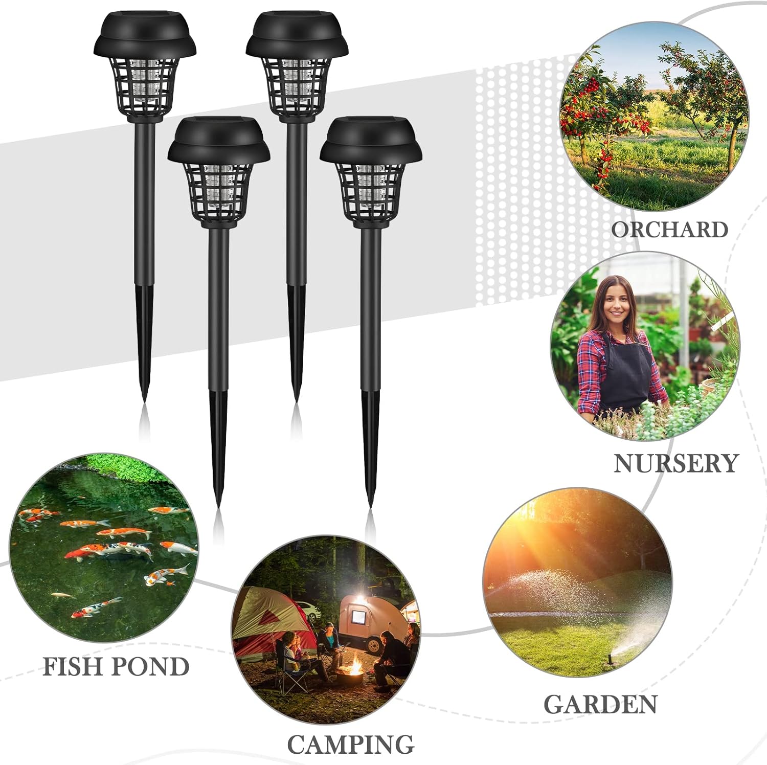 Lámpara solar LED para jardín | Iluminación exterior impermeable