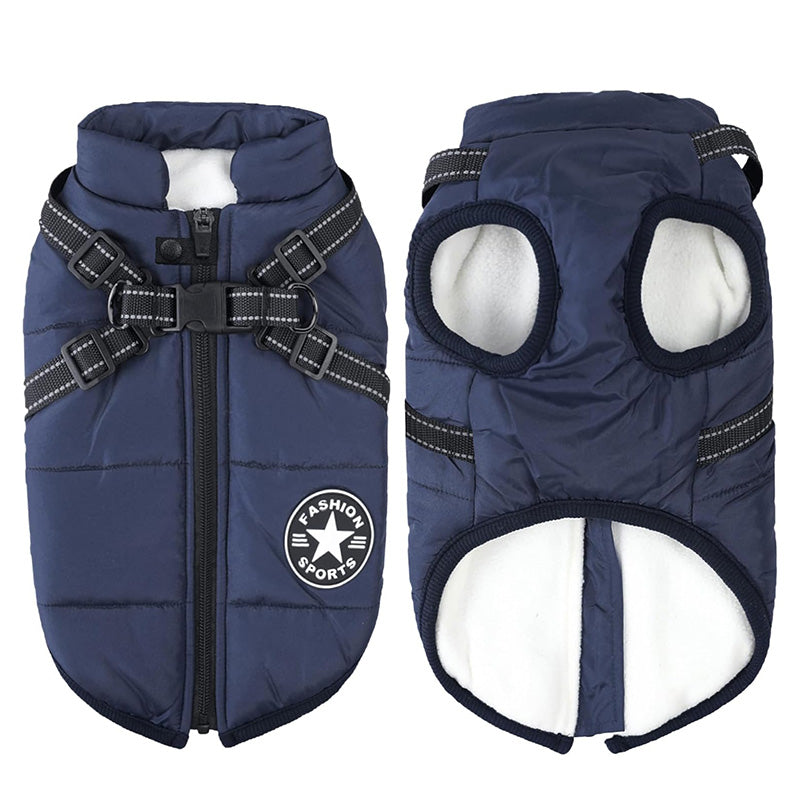 Chaqueta de Invierno para Perros – Abrigo 3 en 1 Impermeable, Cortaviento y con Arnés Integrado