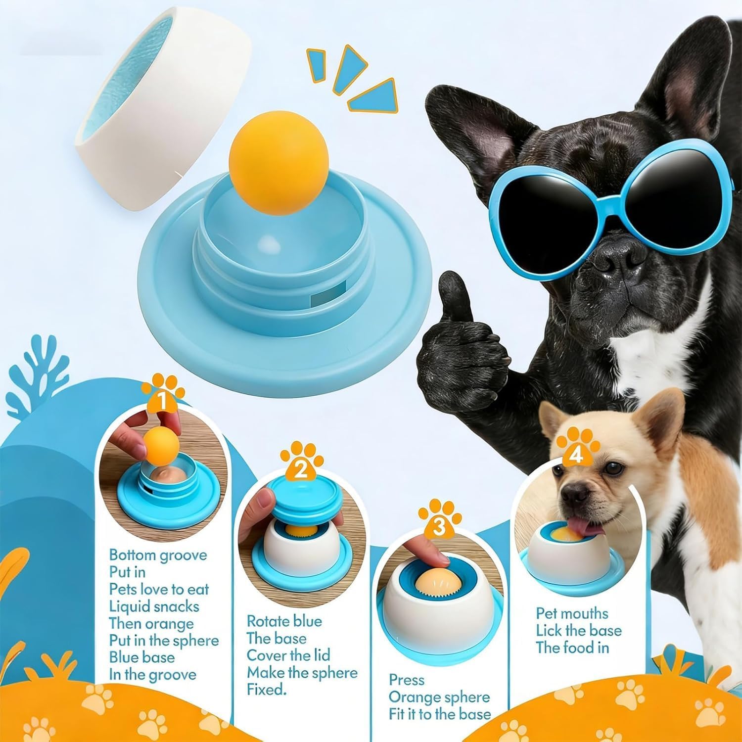 Tapete interactivo para lamido, alimentador lento y juguete de enriquecimiento para perros y gatos