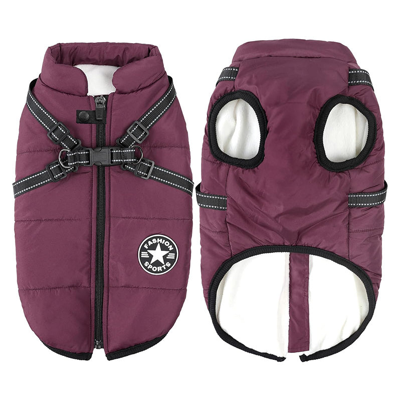 Chaqueta de Invierno para Perros – Abrigo 3 en 1 Impermeable, Cortaviento y con Arnés Integrado