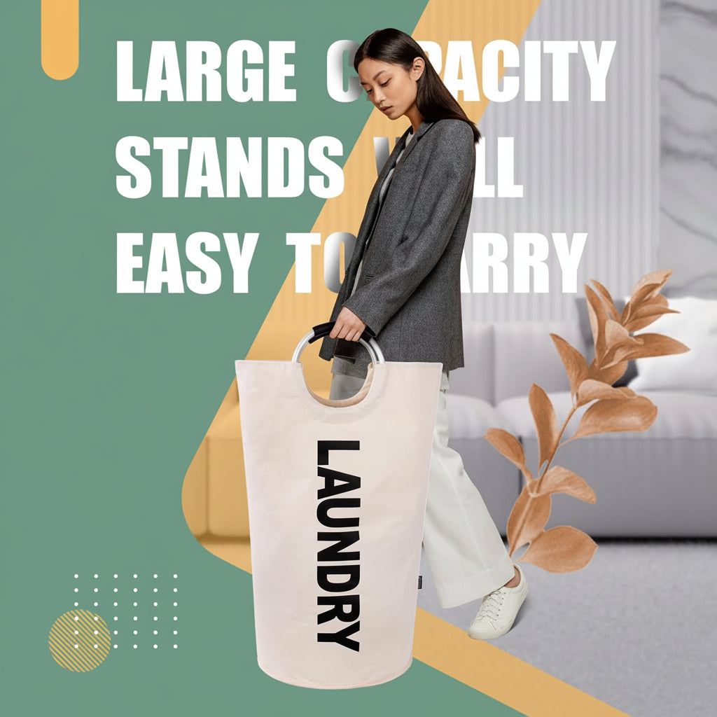 Cesto para ropa sucia grande plegable impermeable de tela