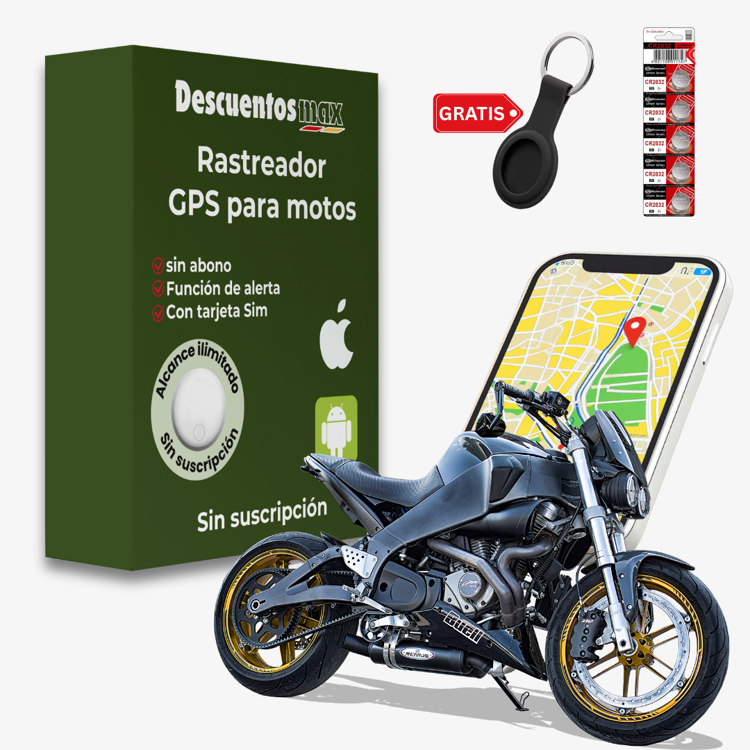 Rastreador GPS para Moto – Sin Suscripción, App iOS y Android Incluida
