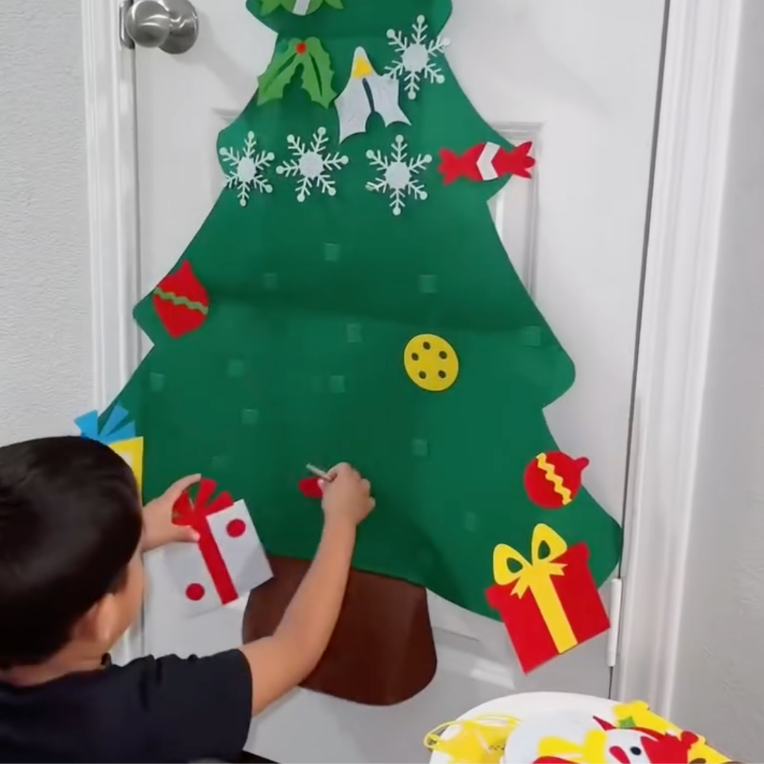 TibaToes™ Christmas Tree Play Set – Árbol de Navidad Montessori para Niños Pequeños